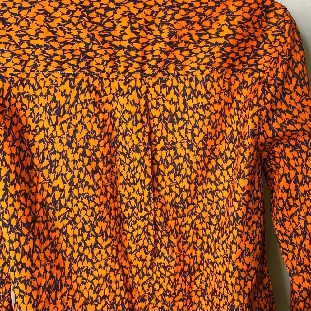 NWT J. Crew Tunic Shirt Top - XS Orange‎ Long Sleeve Blouse